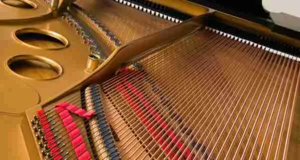 partes del piano: Las cuerdas