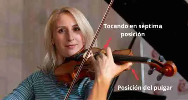 notas del violin posicion del pulgar